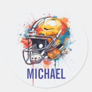 Inspirerende Motiverende Voetbalhelm Naam Ronde Sticker
