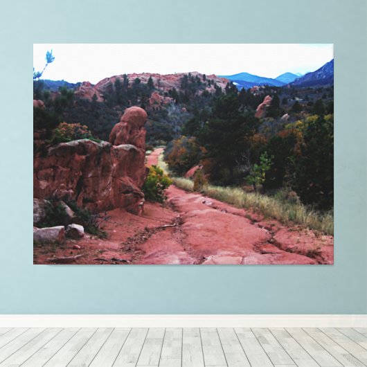 Inspirerende Mountain Trail Canvas Print (Insitu (Houten vloer))