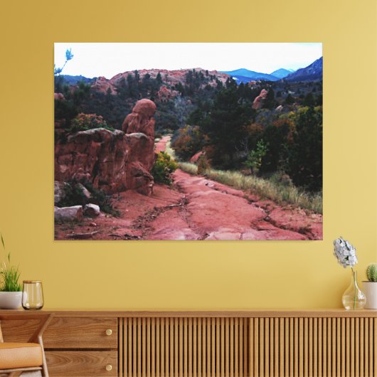 Inspirerende Mountain Trail Canvas Print (Insitu (Woonkamer))