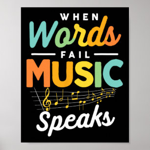 Inspirerende Muziek Quote Muzikant Muziek Liefhebb Poster