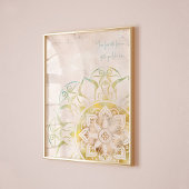 Inspirerende neutrale en gouden mandala boho wall  poster