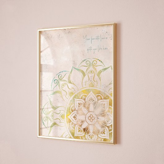 Inspirerende neutrale en gouden mandala boho wall poster