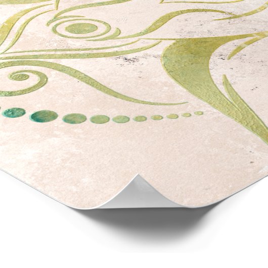 Inspirerende neutrale en gouden mandala boho wall poster (Hoek)