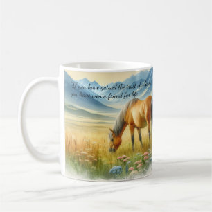Inspirerende paardenquote waterverf koffiemok