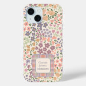 Inspirerende Patchwork Bloem- en Streepjeshoofddek Case-Mate iPhone Case (Achterkant)