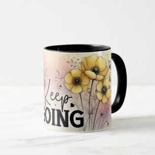 Inspirerende/Positieve Bloemige Citaat Wrap  Mok