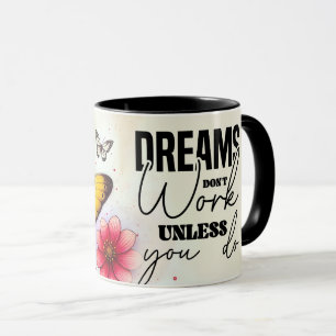 Inspirerende/Positieve Bloemige Citaat Wrap Mok