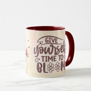 Inspirerende/Positieve Bloemige Citaat Wrap Mok