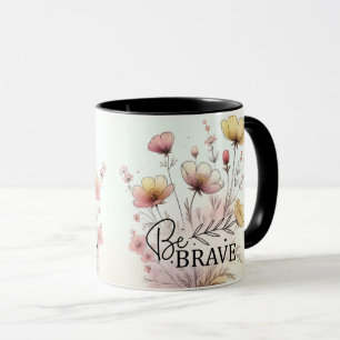 Inspirerende/Positieve Bloemige Citaat Wrap Mok