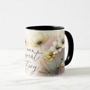 Inspirerende/Positieve Bloemige Citaat Wrap  Mok