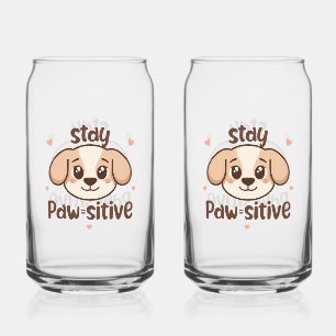 Inspirerende positieve puppyboodschap blikvorm glas