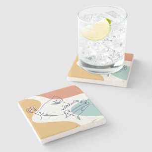 Inspirerende positieve quote moderne typografie Po Stenen Onderzetter