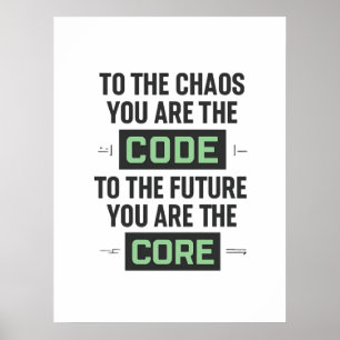Inspirerende programmeercitaat – Code en Core Poster