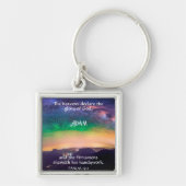 Inspirerende Psalm 19:1 Galaxy Sky Aangepaste naam Sleutelhanger (Voorkant)