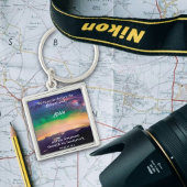 Inspirerende Psalm 19:1 Galaxy Sky Aangepaste naam Sleutelhanger