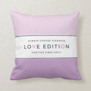 Inspirerende Quote Kussen, Roze, Paars, Liefde Kussen