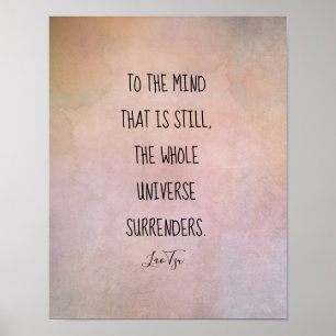 inspirerende quote Lao Tzu in warme tonen met dist Poster