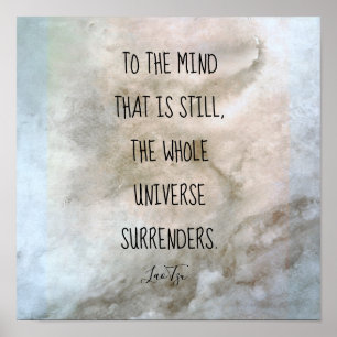 inspirerende quote Lao Tzu tekst waterverf grijs Poster