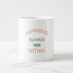 Inspirerende quote over geluk dat van binnenuit bl extra grote beker