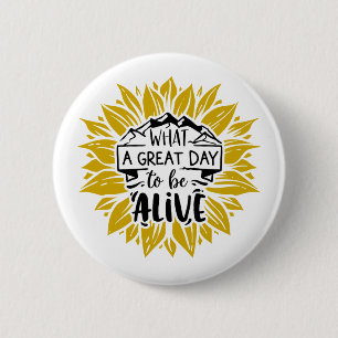 Inspirerende quote Zonnebloem Ronde Button 5,7 Cm