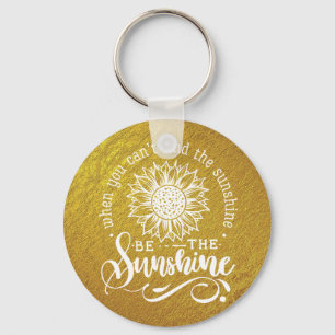 Inspirerende quote Zonnebloem Sleutelhanger