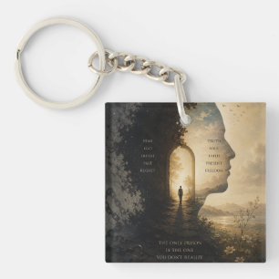 Inspirerende Reis Hip Flask   Geloof Boven Angst  Sleutelhanger