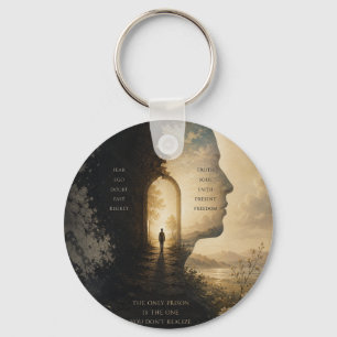 Inspirerende Reis Hip Flask   Geloof Boven Angst  Sleutelhanger