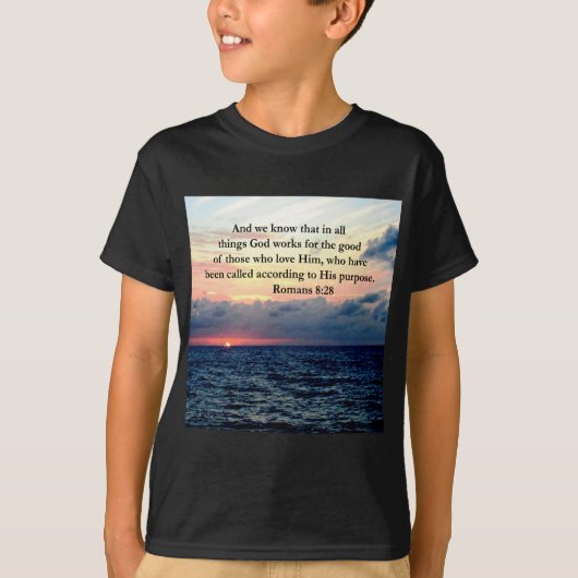 INSPIRERENDE ROMEINEN 8:28 DESIGN T-SHIRT (Voorkant)