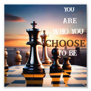 inspirerende schaakkunst foto afdruk