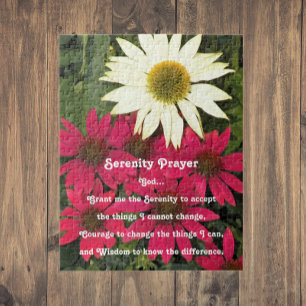 Inspirerende Serenity Gebed Echinacea Bloemen Legpuzzel