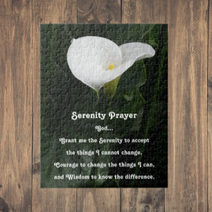 Inspirerende Serenity Prayer Calla Lelie Bloem Legpuzzel