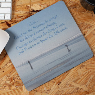 Inspirerende Serenity Prayer Strand Wandelaars Muismat
