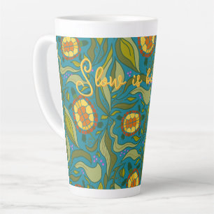 Inspirerende Slow is Beautiful Blauwe Schildpadden Latte Mok