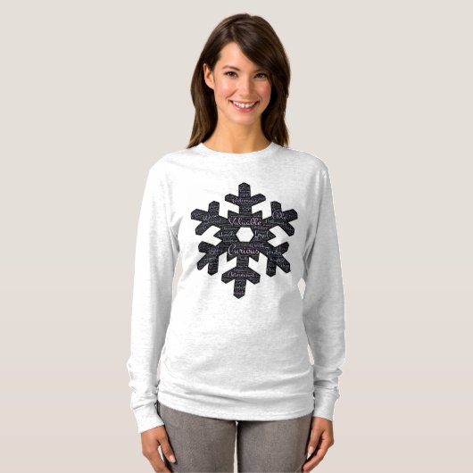 Inspirerende Snowflake Shape Long-hoeve T-Shirt (Voorkant volledig)