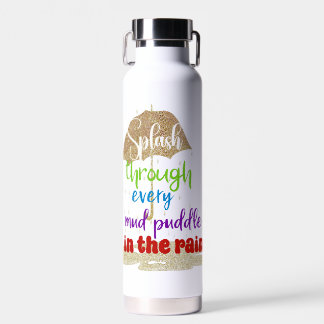 Inspirerende spetters in de plassen  waterfles