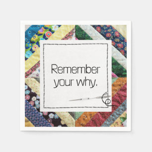 Inspirerende spreuk op een handgemaakte quilt servet