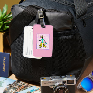 Inspirerende, trendy en elegante vrouw bagagelabel