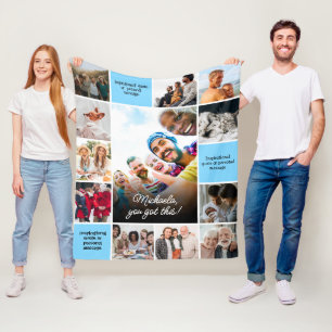 Inspirerende Troost Aangepaste Berichten & 12-Foto Fleece Deken