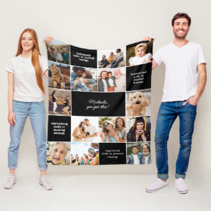 Inspirerende Troost Aangepaste Berichten & 14-Foto Fleece Deken