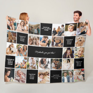 Inspirerende Troost Aangepaste Berichten & 25 Foto Fleece Deken