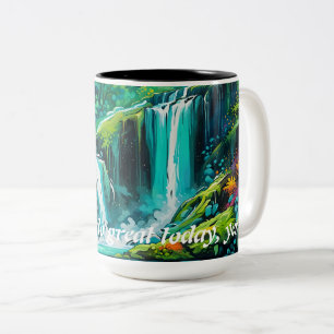 Inspirerende waterval mok voor een geweldige dag