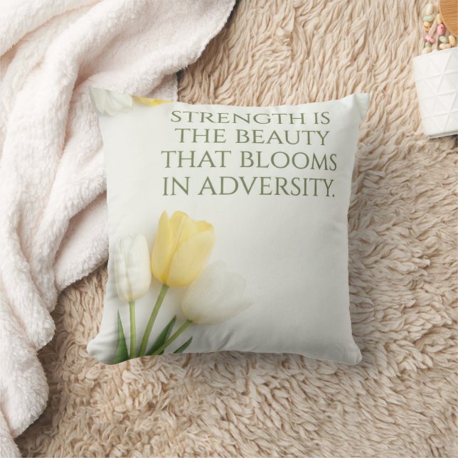 Inspirerende witte en gele tulp kussensloop kussen (Deken)