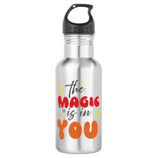 Inspirerende woorden "de magie zit in jou" Bekergl Waterfles