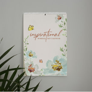 Inspirerende woorden kunstenaar Bloemen Aquarel Ku Kalender