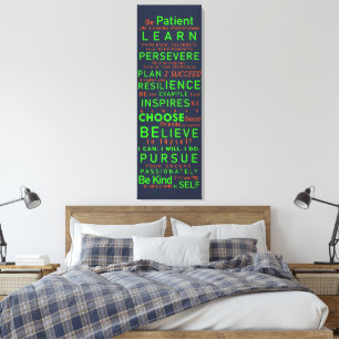 Inspirerende woorden over levenslessen voor succes canvas afdruk