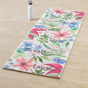 Inspirerende Woorden Waterverf Bloem Yogamat