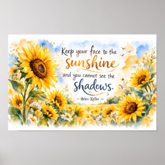 Inspirerende zonnebloemen – Aquarel zonnebloem Poster
