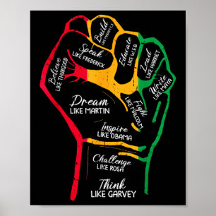 Inspirerende zwarte leiders - Krachtige zwarte han Poster