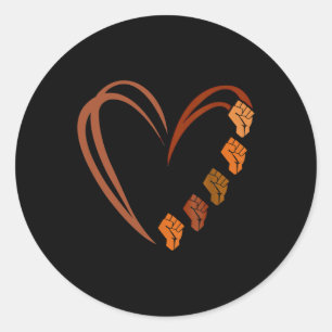 Inspirerende zwarte leiders - Krachtige zwarte han Ronde Sticker