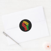 Inspirerende zwarte leiders - Krachtige zwarte han Ronde Sticker (Envelop)